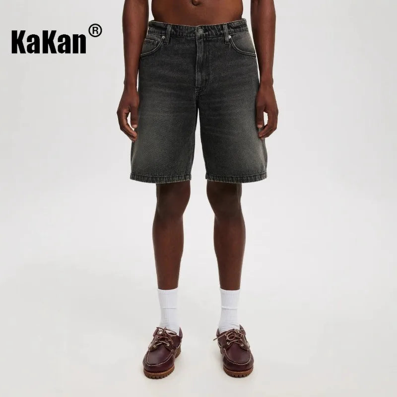 Mens denim shorts in light wash, perfect for casual summer style and comfort, featuring a relaxed fit.
