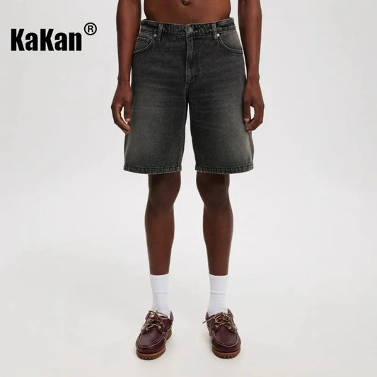 Mens denim shorts in light wash, perfect for casual summer style and comfort, featuring a relaxed fit.