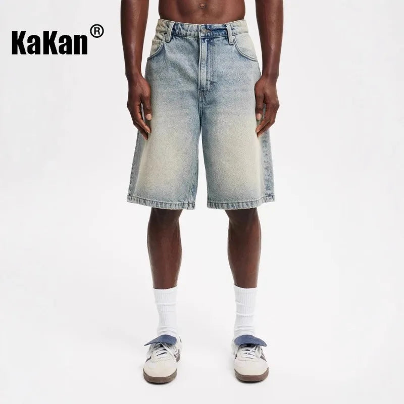 Mens denim shorts in light wash, perfect for casual summer style and comfort, featuring a relaxed fit.