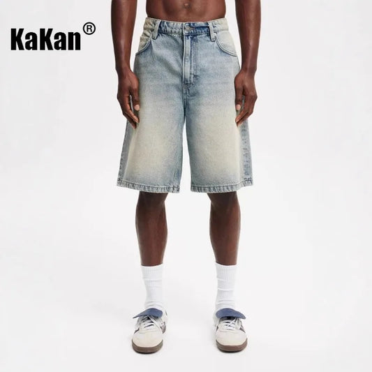 Mens denim shorts in light wash, perfect for casual summer style and comfort, featuring a relaxed fit.